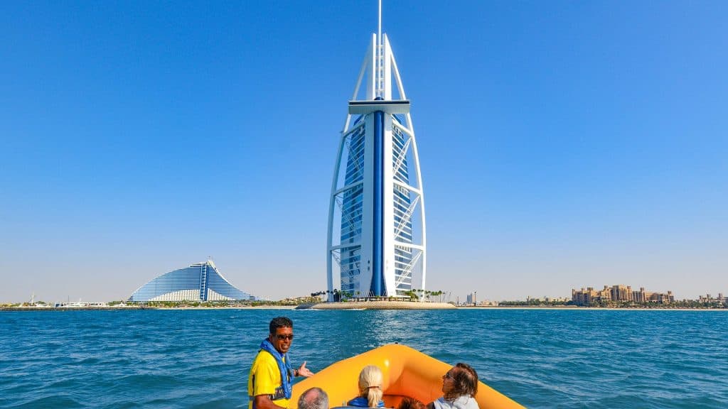 burj al arab view from boat